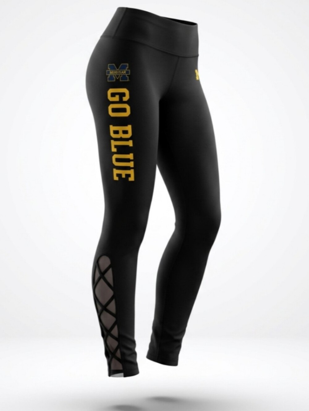 V.S Michigan 'Go Blue' Black Athletic Leggings